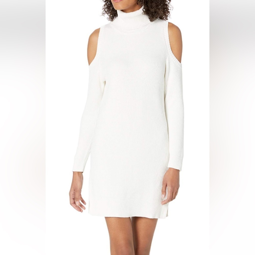 Kensie Womens Cold-Shoulder Sweater Dress Size L.   C16